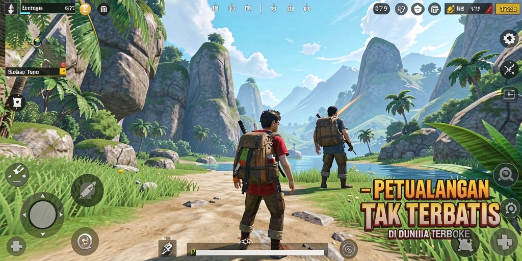 Tampilan menakjubkan dunia terbuka dalam gameplay 2739.