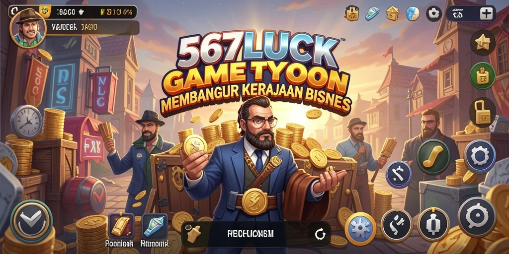 Tampilan gameplay seru dari 567LUCK menunjukkan suasana bisnis yang dinamis.