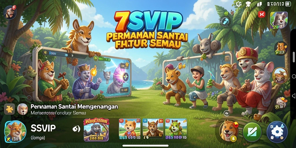 Screenshot gameplay 7SVIP yang menampilkan momen santai dan interaktif.