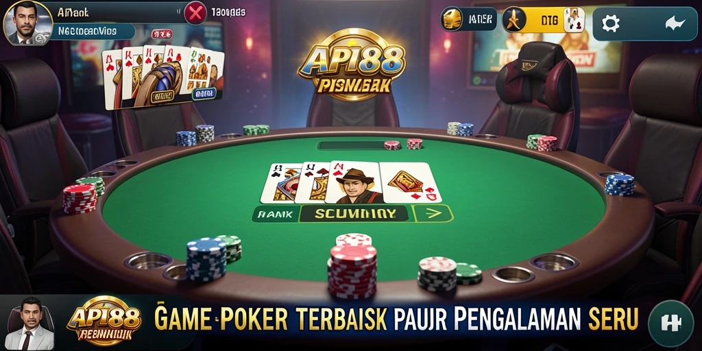 Tampilan gameplay poker yang mendebarkan di API88.