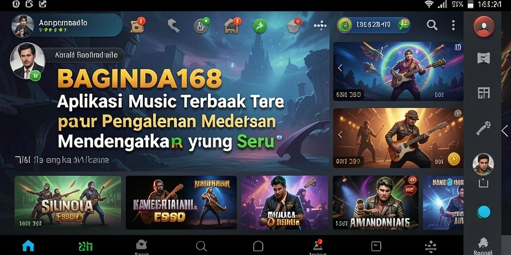 Tampilan gameplay menarik dengan berbagai pilihan lagu dan tantangan.