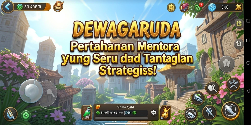 Tampilan gameplay menara pertahanan di DEWAGARUDA yang seru.