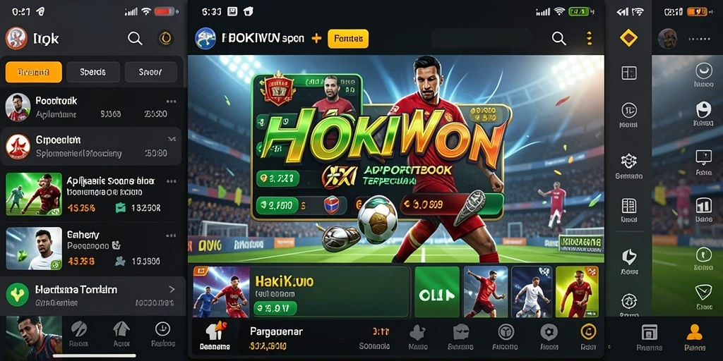 Tampilan antarmuka HOKIWON saat pengguna memasang taruhan olahraga.