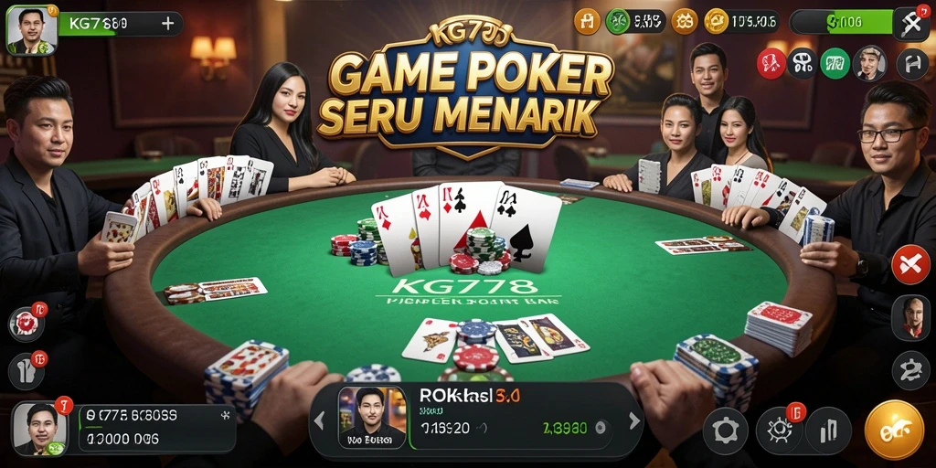 Tampilan gameplay Poker yang seru dan kompetitif.