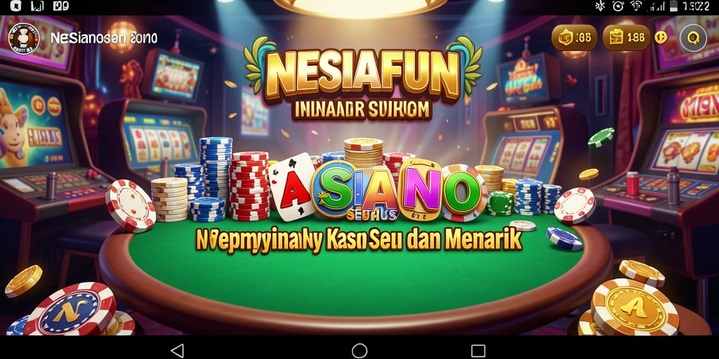 Screenshot gameplay NESIAFUN menunjukkan suasana kasino yang mengesankan.
