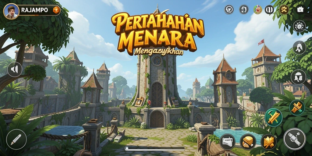 Tampilan gameplay seru RAJAMPO di kategori Tower Defense.