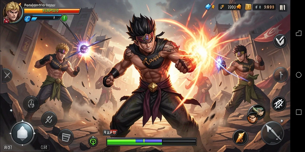 Screenshot utama menampilkan duel epik dalam RAP89.