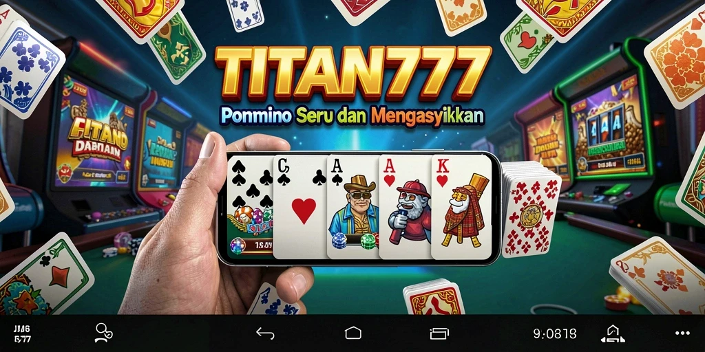 Tampilan gameplay seru dalam TITAN777 saat bermain domino.