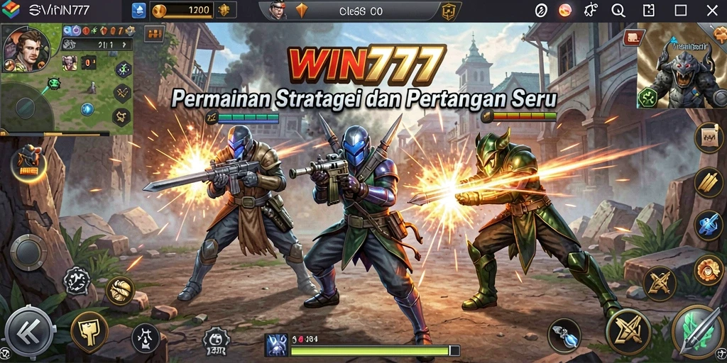 Tangkapan layar gameplay WIN777 yang menampilkan pertempuran seru.