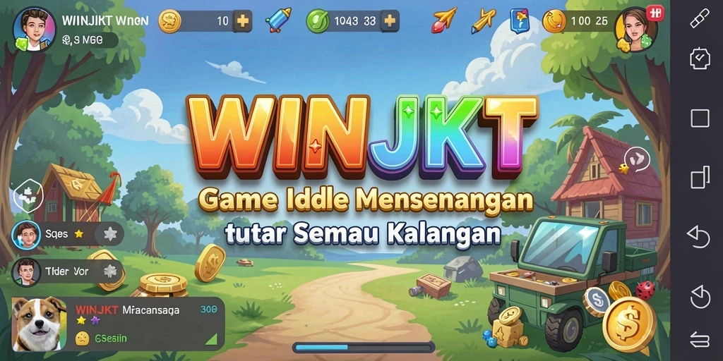 Tampilan gameplay WINJKT dengan elemen idle yang menarik.